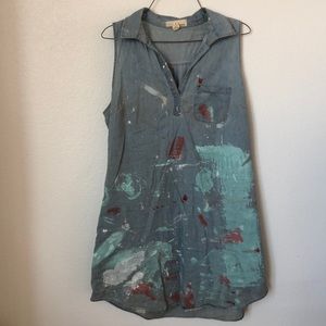 Jean Dress with Paint